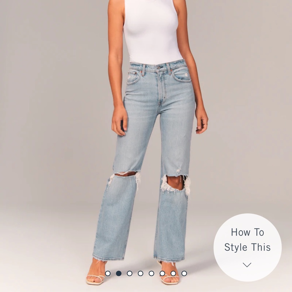 Abercrombie 90s straight Ultra High Rise Jeans - Short